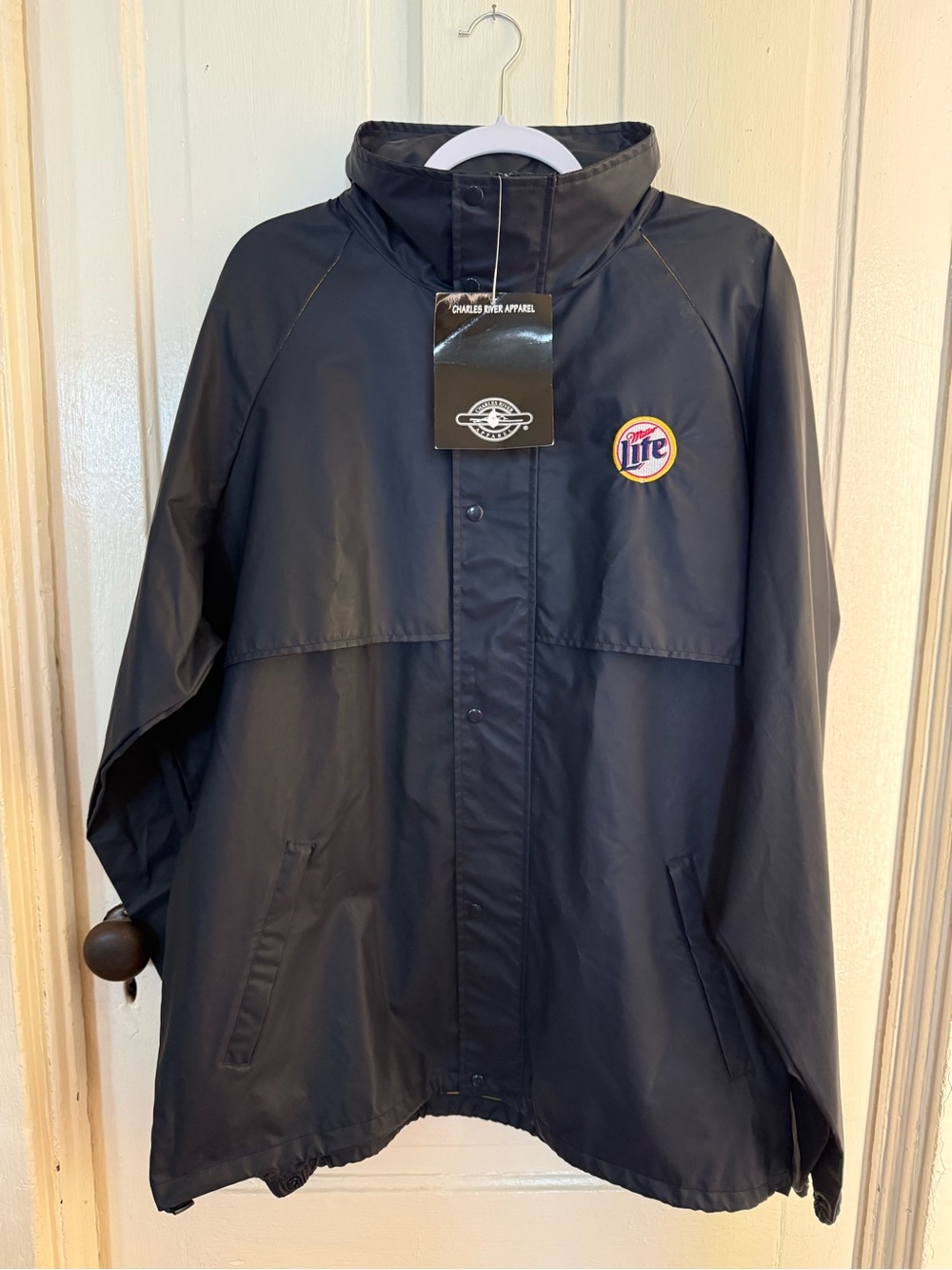 Vintage Charles River Apparel Miller Lite Team Navy Windbreaker Men’s XXL - NWT